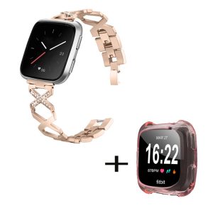 Metal Rem med Cover passer til Fitbit Smartwatch