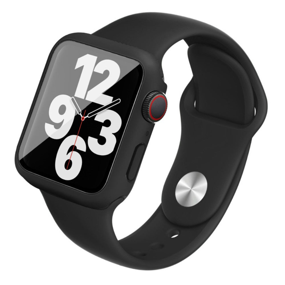 Silikone Cover med Rem og Hærdet Glas passer til Apple Smartwatch