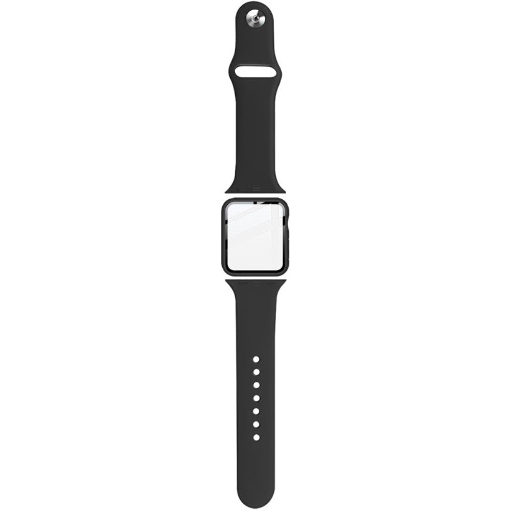 Silikone Cover med Rem og Hærdet Glas passer til Apple Smartwatch