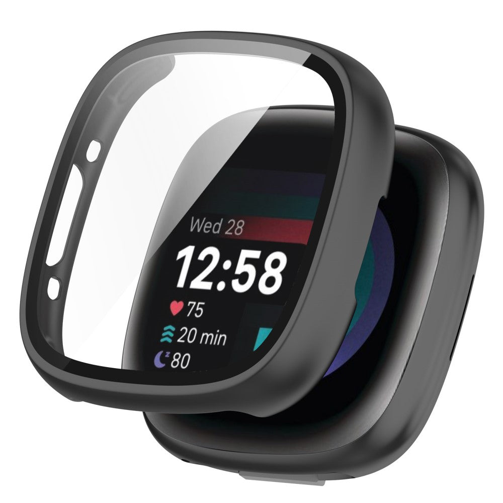 Mega Godt Universal Cover med Skærmbeskytter i Plastik og Hærdet Glas passer til Fitbit Sense 2 / Fitbit Versa 4