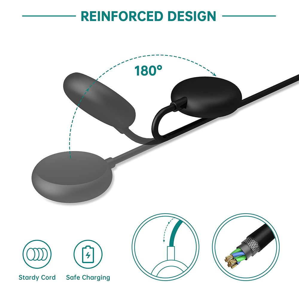 1m Plastik Magnetisk Type-C Ladestation passer til Google Pixel Watch