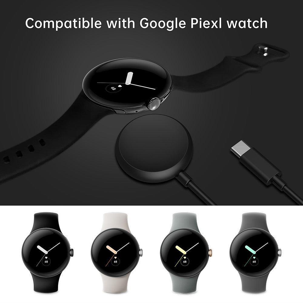 1m Plastik Magnetisk Type-C Ladestation passer til Google Pixel Watch