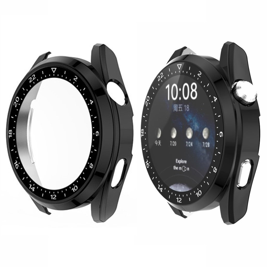 Rigtigt Flot Cover med Skærmbeskytter i Plastik og Hærdet Glas passer til Huawei Watch 3 Hot på udsalg
