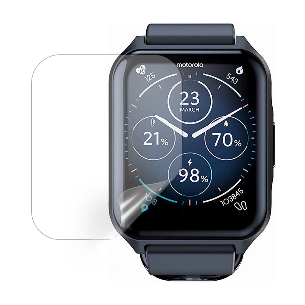 Silikone HD Skærmbeskytter passer til Motorola Moto Watch 70
