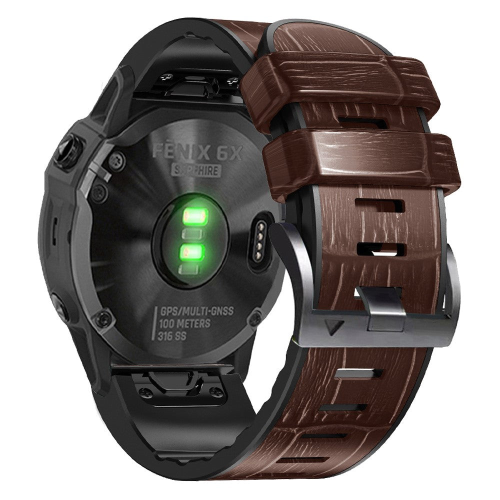 Slidstærk Kunstlæder Og Silikone Universal Rem passer til Smartwatch