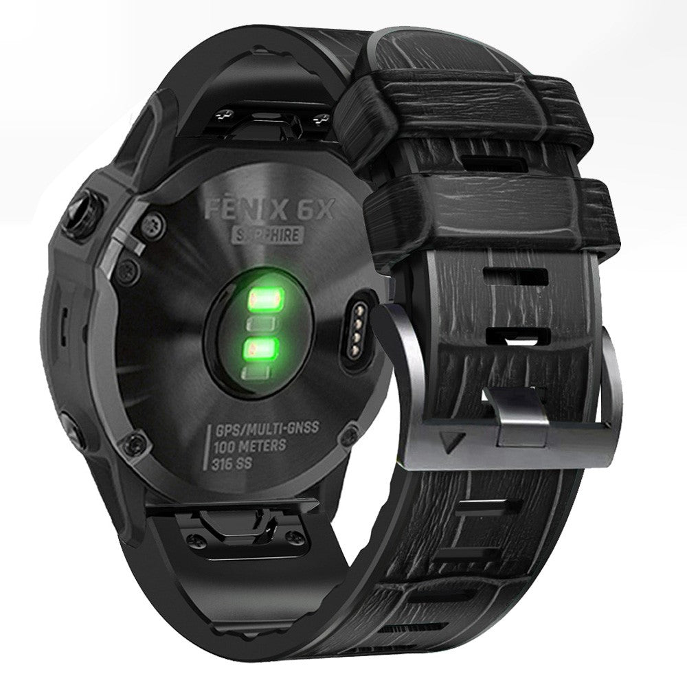 Slidstærk Kunstlæder Og Silikone Universal Rem passer til Smartwatch