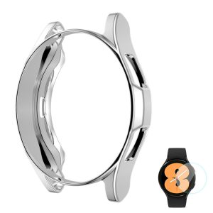Rigtigt Godt Cover med Skærmbeskytter i Silikone og Hærdet Glas passer til Samsung Galaxy Watch 4 Classic (46mm) Online Hot Salg