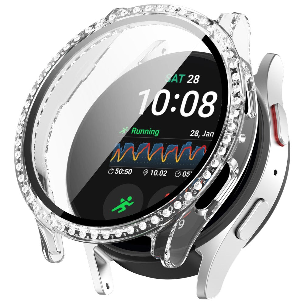 Fint Cover med Skærmbeskytter i Glas og Rhinsten passer til Samsung Galaxy Watch 7 40mm