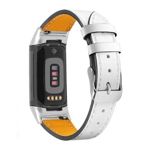 Solid Ægte Læder Rem passer til Fitbit Charge 5 Mode