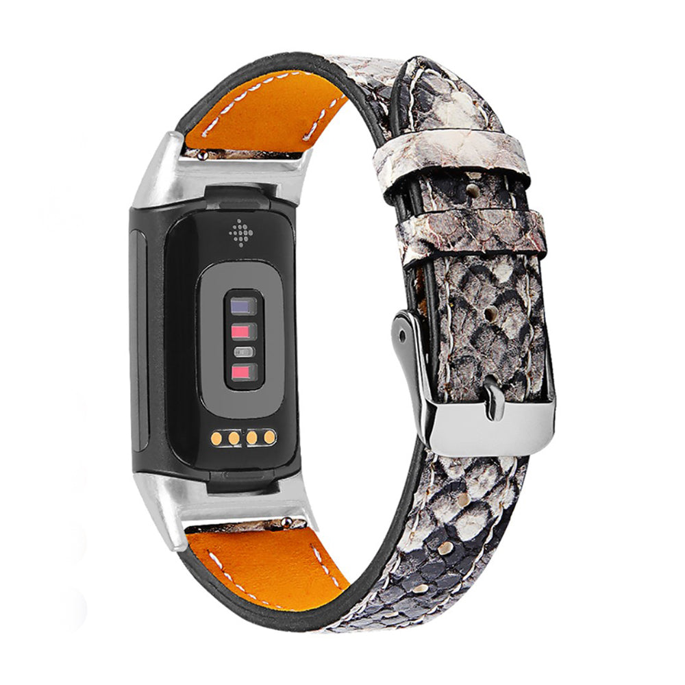 Solid Ægte Læder Rem passer til Fitbit Charge 5 Mode