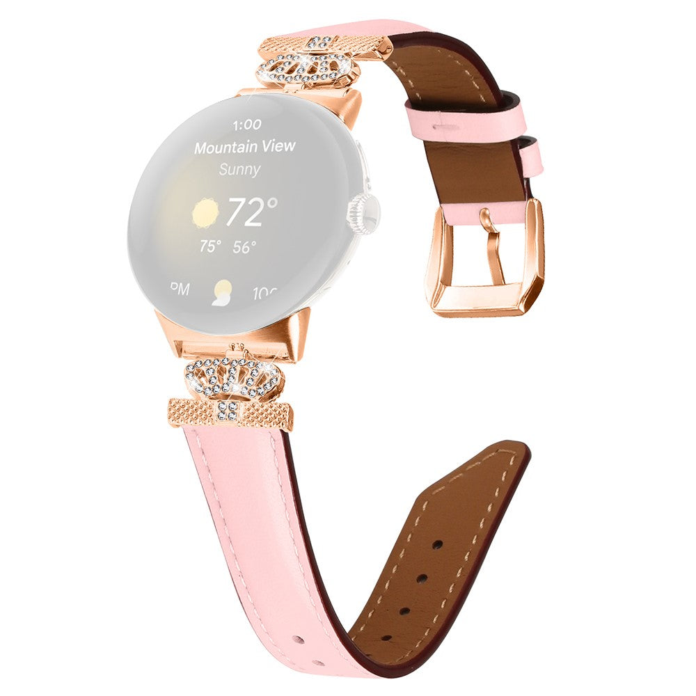 Ægte Læder Og Rhinsten Universal Rem passer til Google Pixel Watch 2 / Google Pixel Watch