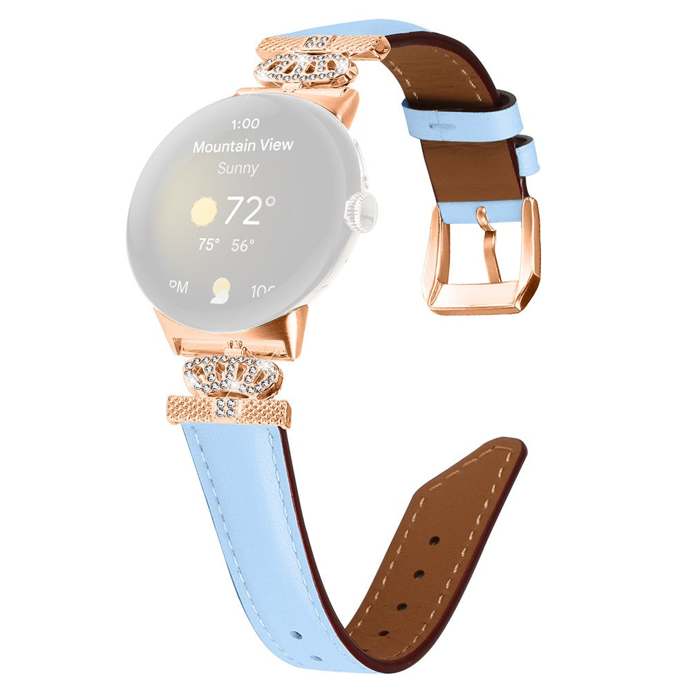 Ægte Læder Og Rhinsten Universal Rem passer til Google Pixel Watch 2 / Google Pixel Watch