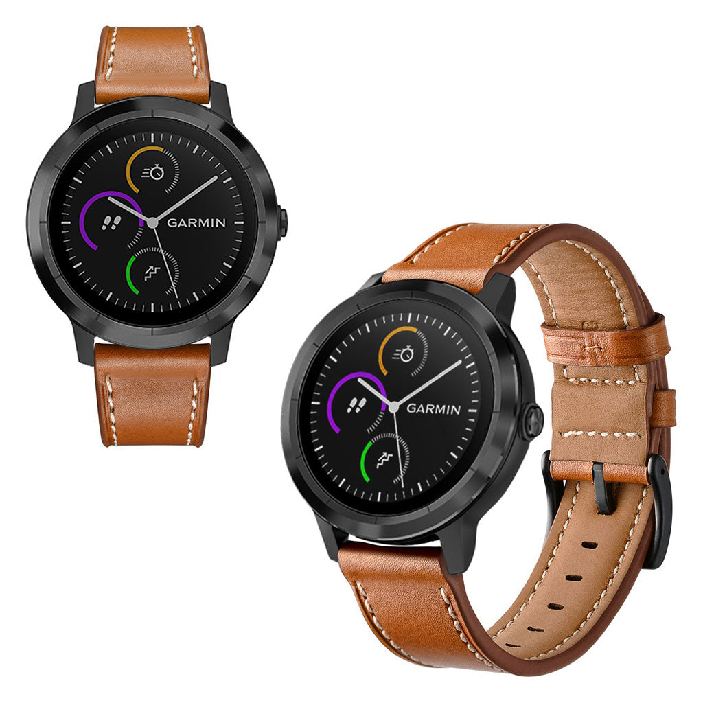 Ægte Læder Universal Rem passer til Garmin Vivoactive 3 / Garmin Vivomove HR