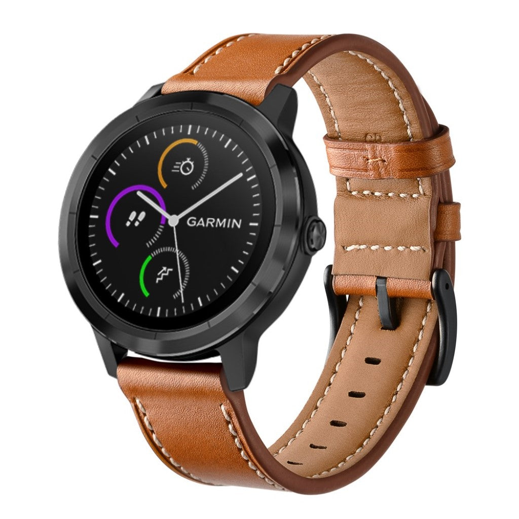 Ægte Læder Universal Rem passer til Garmin Vivoactive 3 / Garmin Vivomove HR