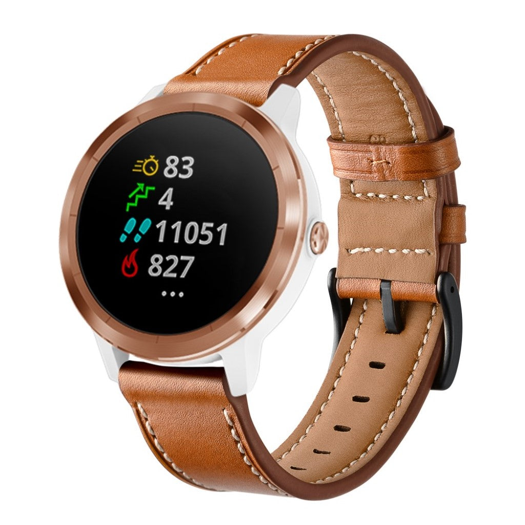 Ægte Læder Universal Rem passer til Garmin Vivoactive 3 / Garmin Vivomove HR