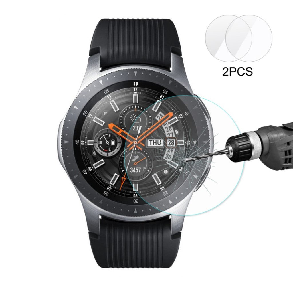 2stk Hærdet Glas Skærmbeskytter passer til Samsung Galaxy Watch (46mm)