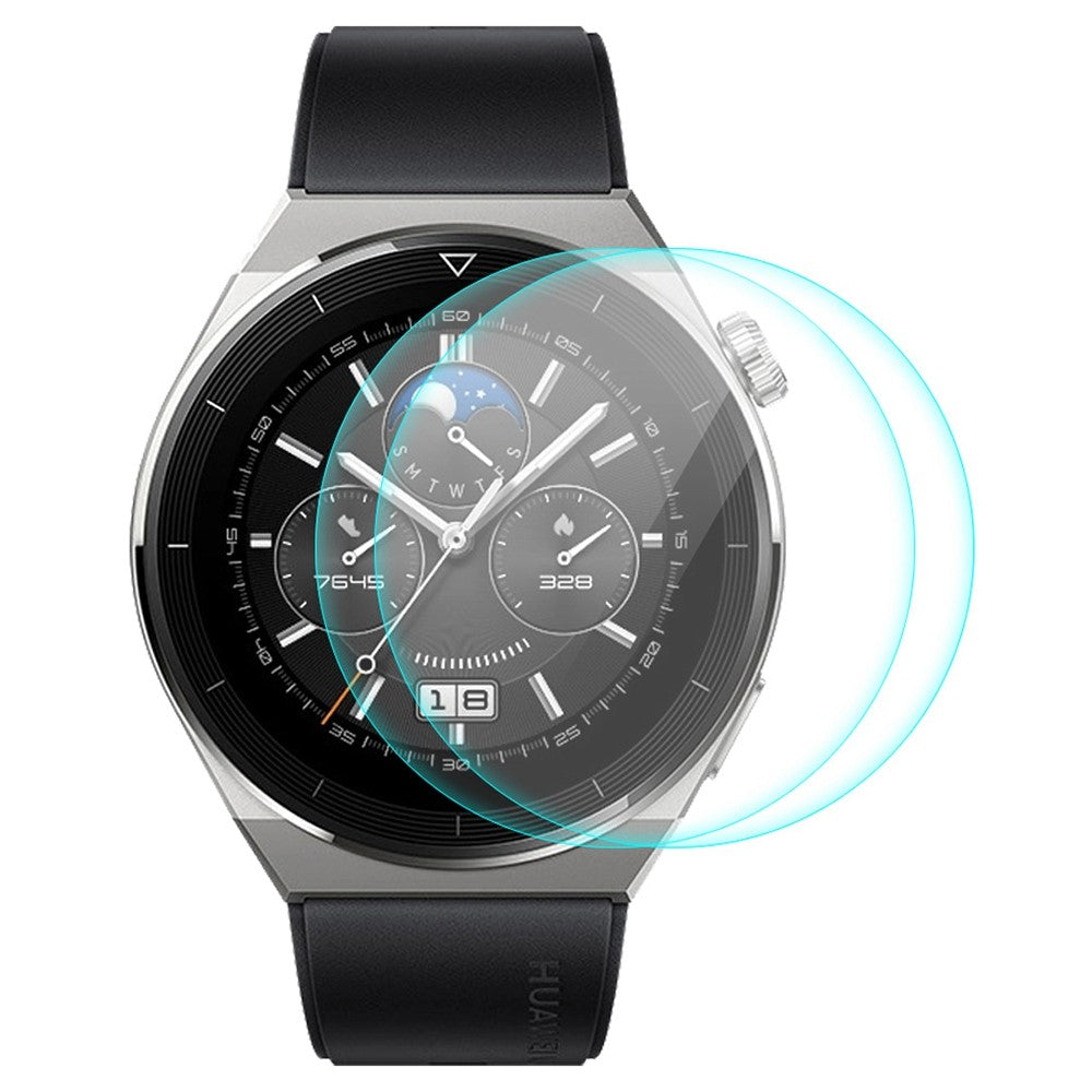 2stk Hærdet Glas 9H Skærmbeskytter passer til Huawei Watch GT 3 Pro 46mm