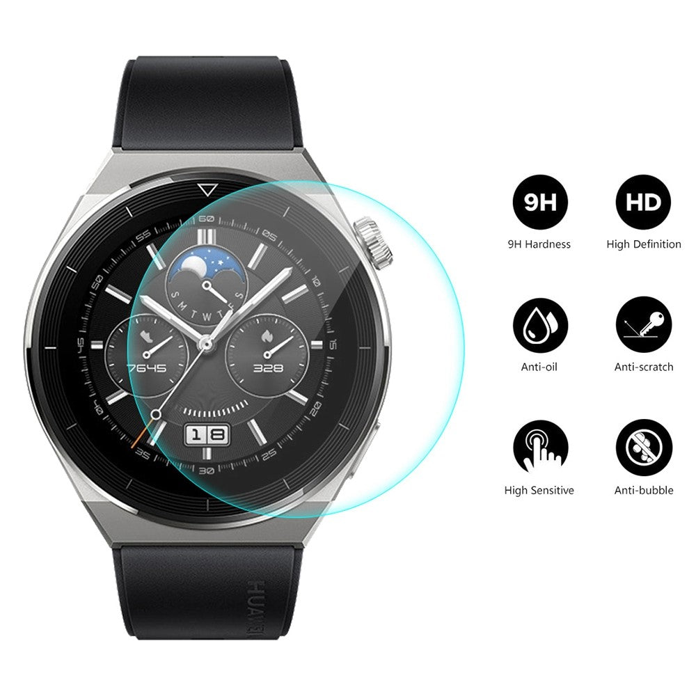 2stk Hærdet Glas 9H Skærmbeskytter passer til Huawei Watch GT 3 Pro 46mm