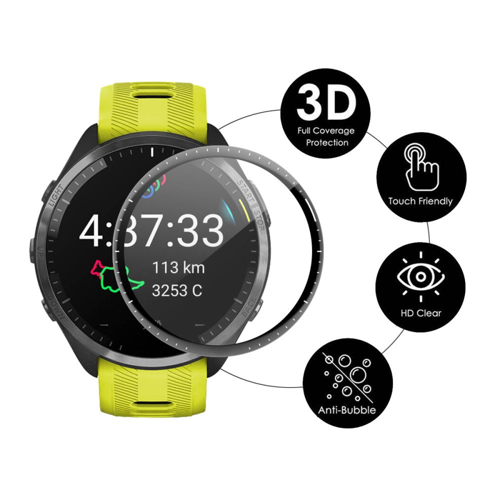 2stk Hærdet Glas Skærmbeskytter passer til Garmin Forerunner 965