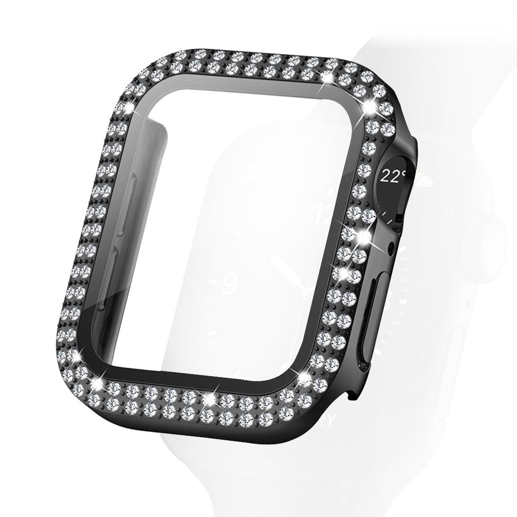 Rigtigt Fed Universal Cover med Skærmbeskytter i Plastik, Rhinsten og Hærdet Glas passer til Apple Smartwatch