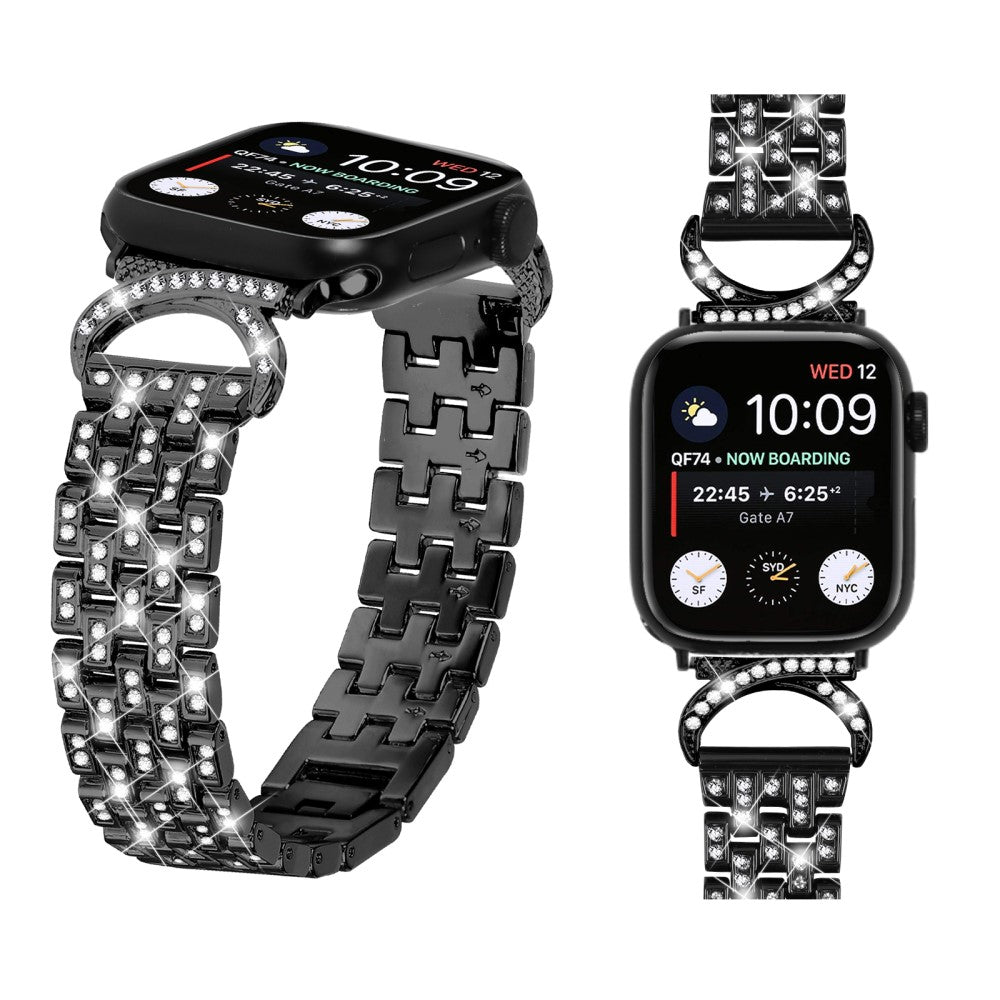 Solid Metal Og Rhinsten Universal Rem passer til Apple Smartwatch Mode