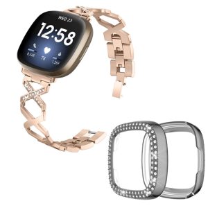 Metal Rem med Cover passer til Fitbit Sense 1 / Fitbit Versa 3