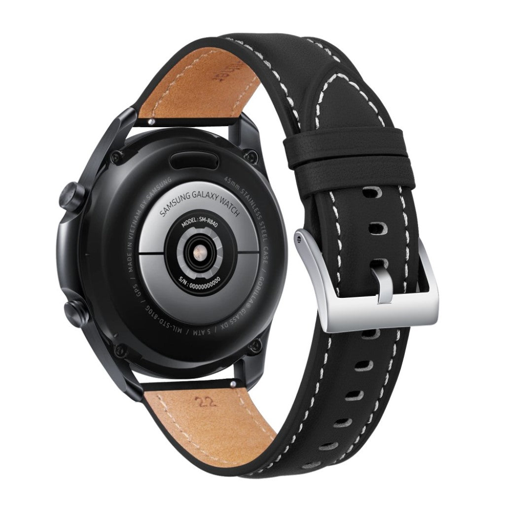 Vildt Hårdfør Ægte Læder Rem passer til Samsung Galaxy Watch 3 (45mm)
