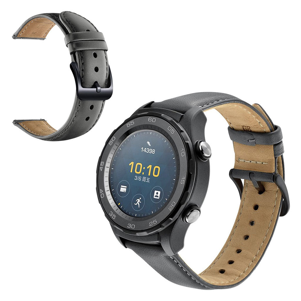 Vildt Holdbart Ægte Læder Rem passer til Huawei Watch 2