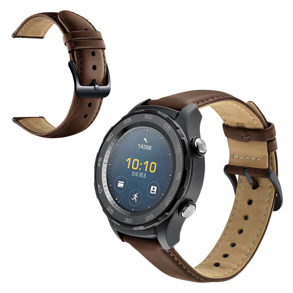 Vildt Holdbart Ægte Læder Rem passer til Huawei Watch 2