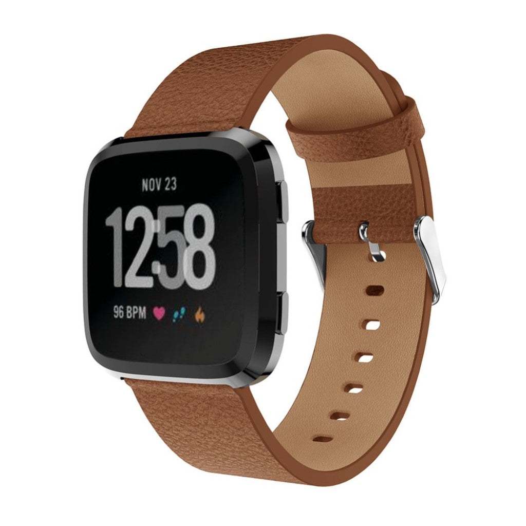 Vildt Smuk Ægte Læder Rem passer til Fitbit Versa 1 Rabat