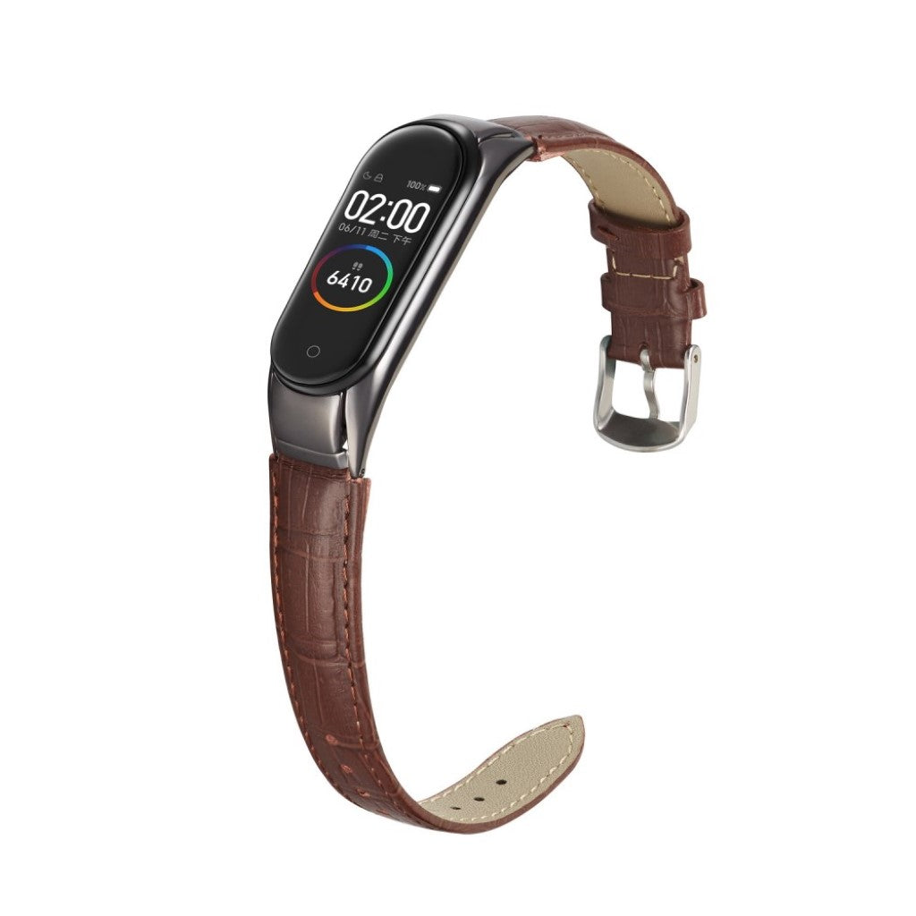 Ægte Læder Universal Rem passer til Xiaomi Mi Band 3 / Xiaomi Mi Smart Band 4