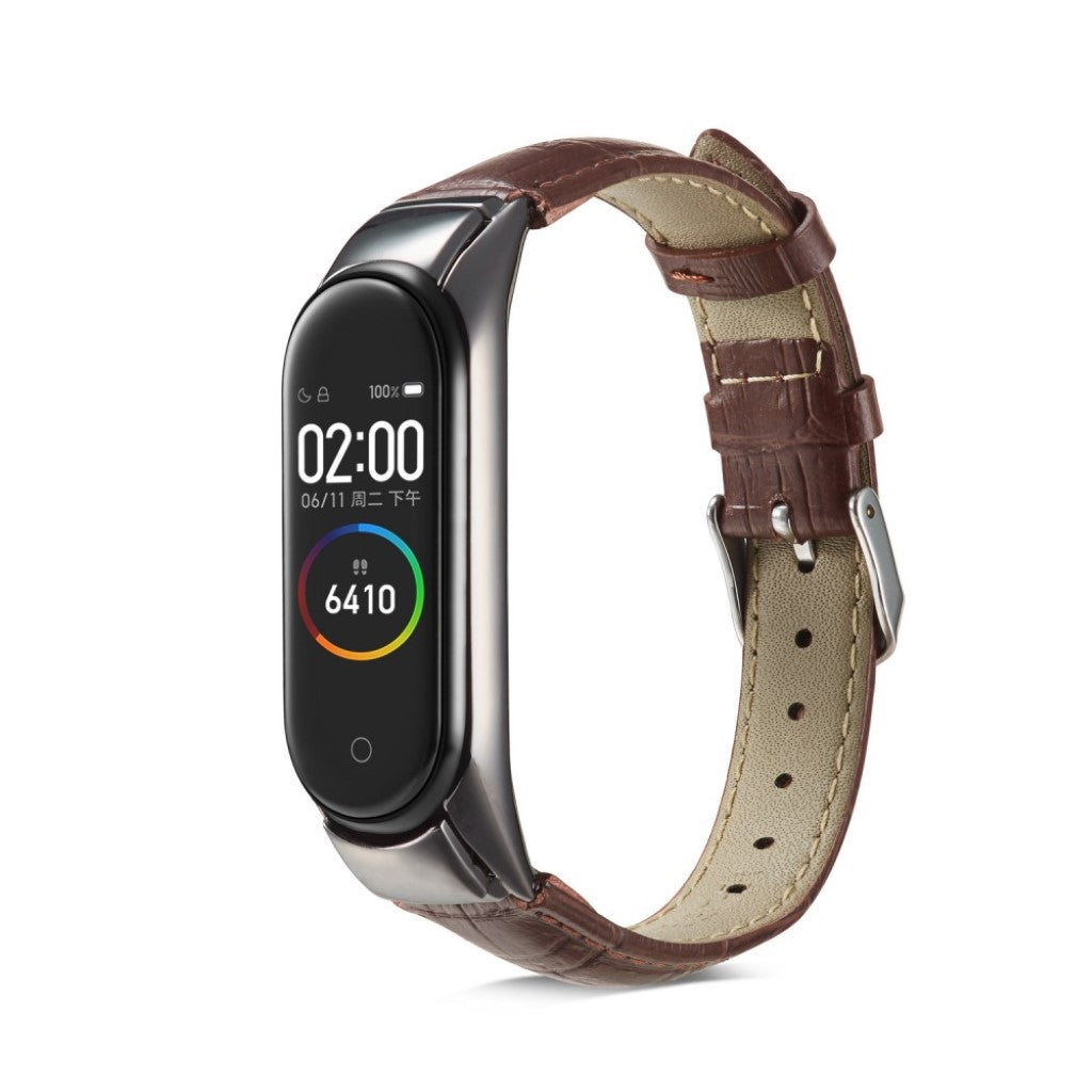 Ægte Læder Universal Rem passer til Xiaomi Mi Band 3 / Xiaomi Mi Smart Band 4