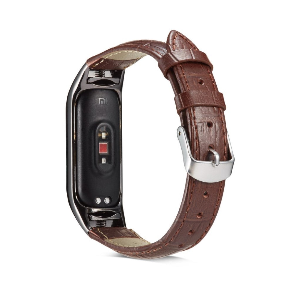 Ægte Læder Universal Rem passer til Xiaomi Mi Band 3 / Xiaomi Mi Smart Band 4