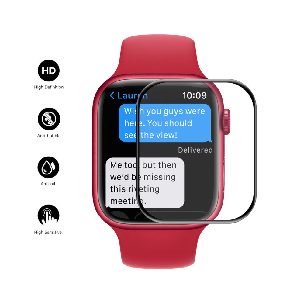 10stk Plastik 3D Kurvet Skærmbeskytter passer til Apple Watch Series 7 45mm Online salg