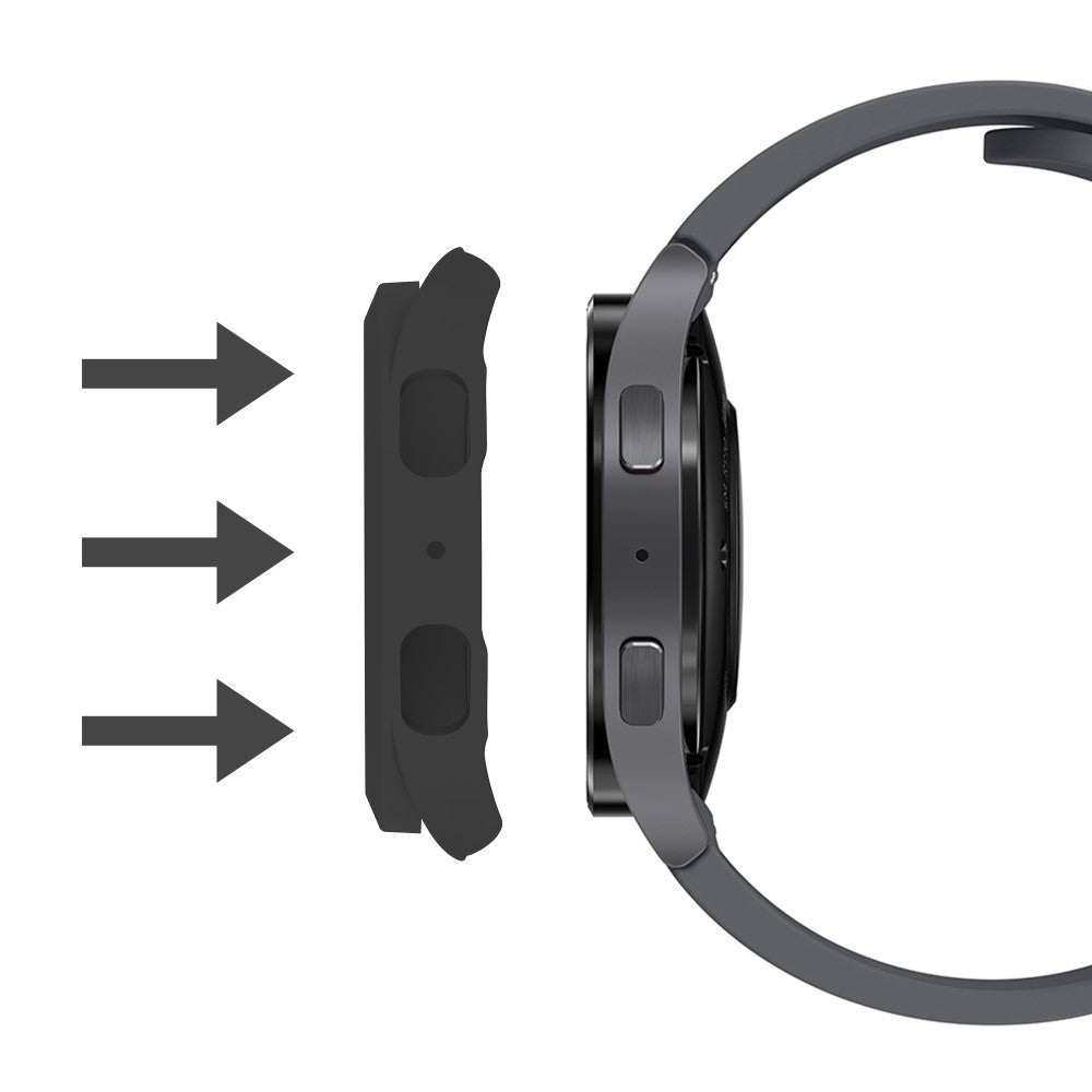 Mega Flot Universal Cover med Skærmbeskytter i Plastik og Hærdet Glas passer til Samsung Galaxy Watch 5 (44mm) / Samsung Galaxy Watch 4 (44mm)