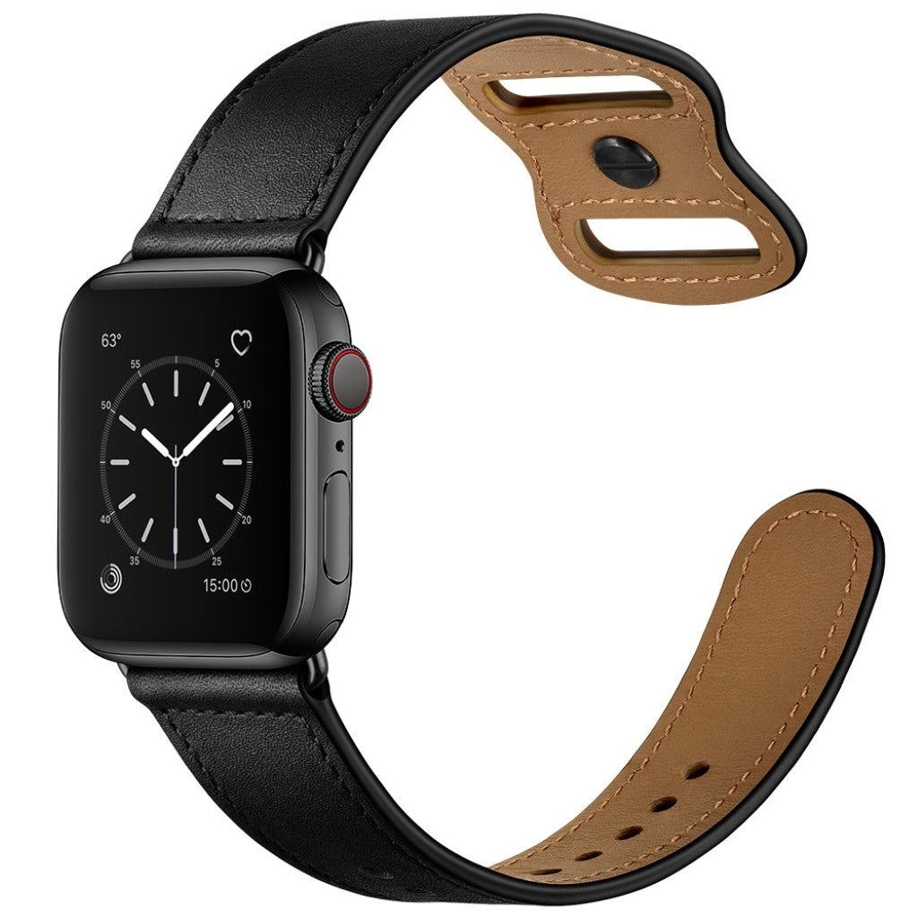 Rigtigt Slidstærk Ægte Læder Universal Rem passer til Apple Smartwatch
