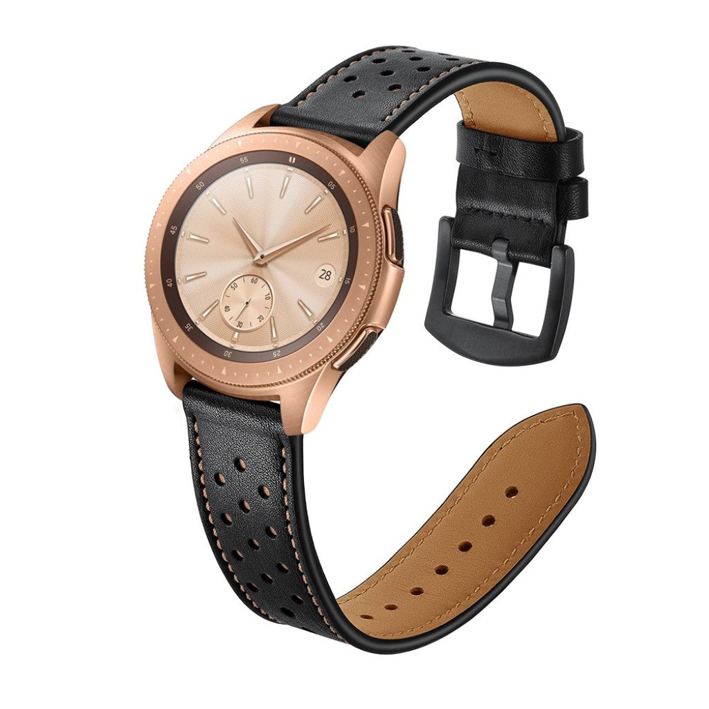 Super Smuk Ægte Læder Rem passer til Samsung Galaxy Watch (42mm) Online Hot Salg