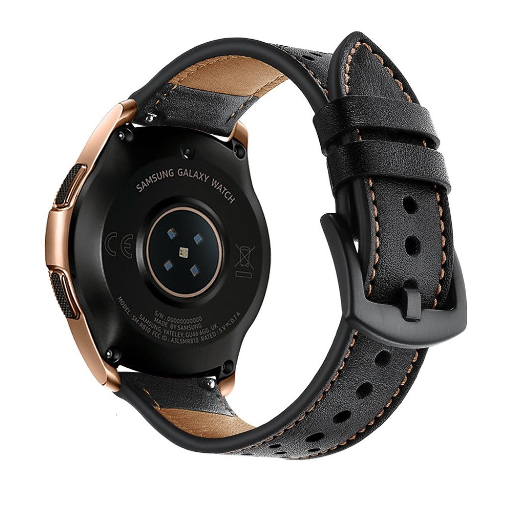 Super Smuk Ægte Læder Rem passer til Samsung Galaxy Watch (42mm) Online Hot Salg