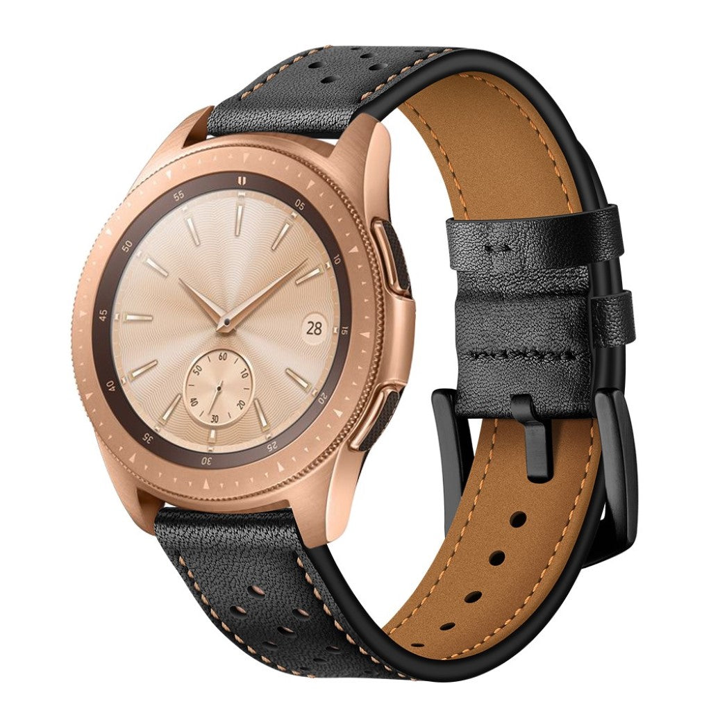 Super Smuk Ægte Læder Rem passer til Samsung Galaxy Watch (42mm) Online Hot Salg