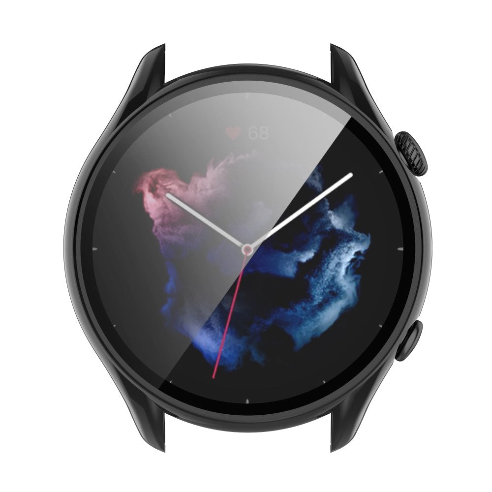 Super Flot Universal Cover med Skærmbeskytter i Plastik og Hærdet Glas passer til Amazfit GTR 3 / Amazfit GTR 3 Pro