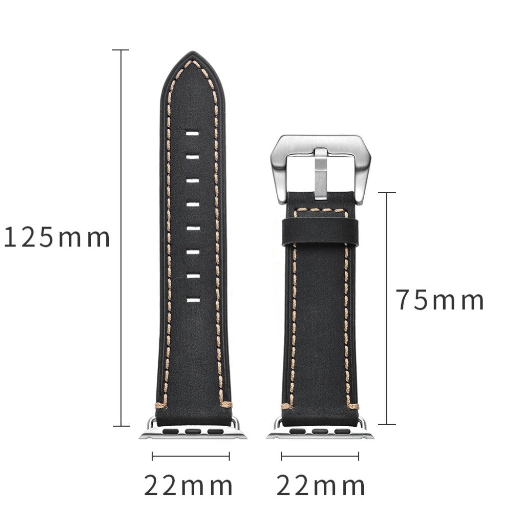Ægte Læder Universal Rem passer til Apple Watch Series 5 40mm / Apple Watch 40mm