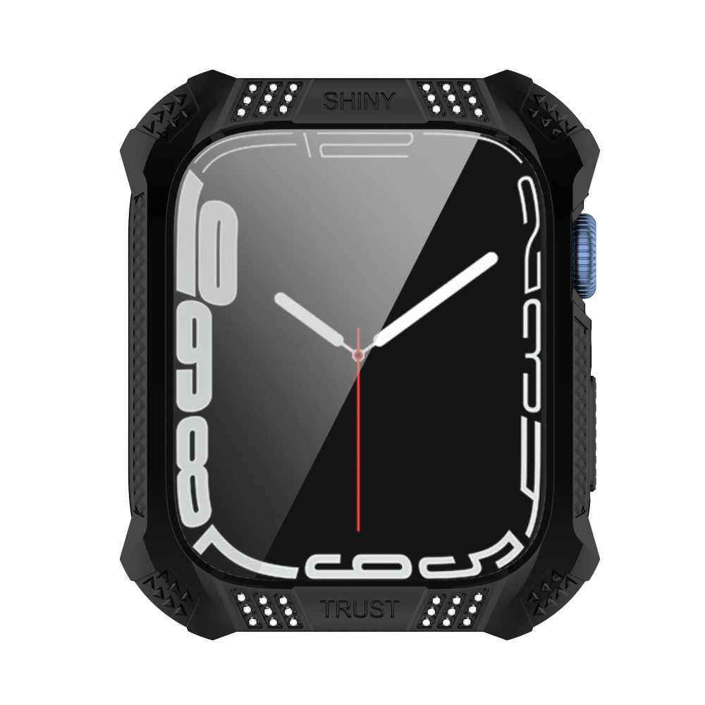 Rigtigt Godt Cover med Skærmbeskytter i Rhinsten og Hærdet Glas passer til Apple Watch Series 7 45mm