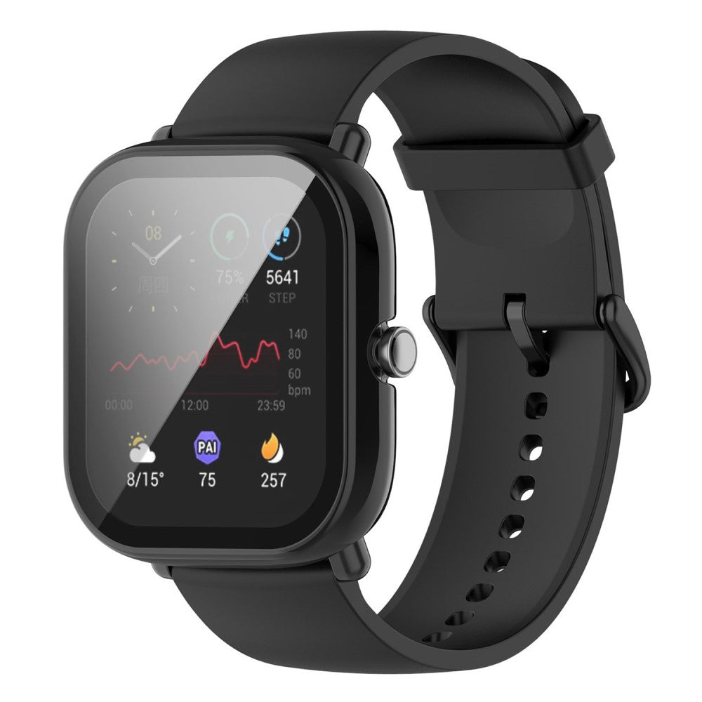 Meget Fint Universal Cover med Skærmbeskytter i Plastik og Hærdet Glas passer til Amazfit Smartwatch