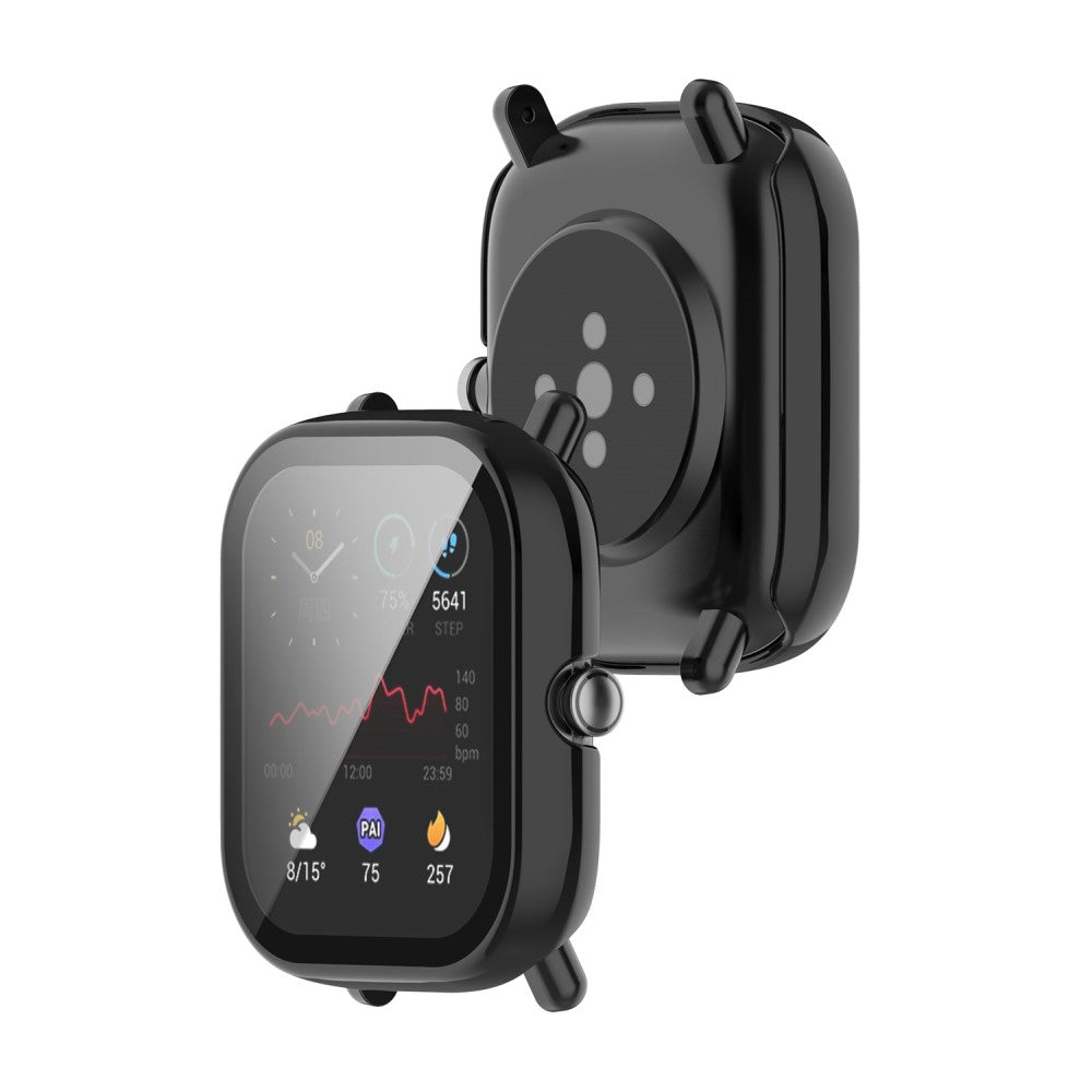 Meget Fint Universal Cover med Skærmbeskytter i Plastik og Hærdet Glas passer til Amazfit Smartwatch