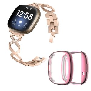 Metal Rem med Cover passer til Fitbit Sense 1 / Fitbit Versa 3