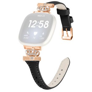 Cool Kunstlæder Og Rhinsten Universal Rem passer til Fitbit Smartwatch