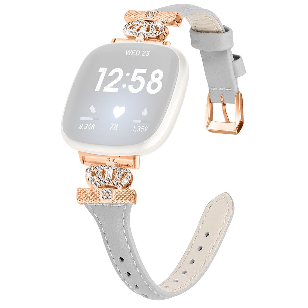 Cool Kunstlæder Og Rhinsten Universal Rem passer til Fitbit Smartwatch