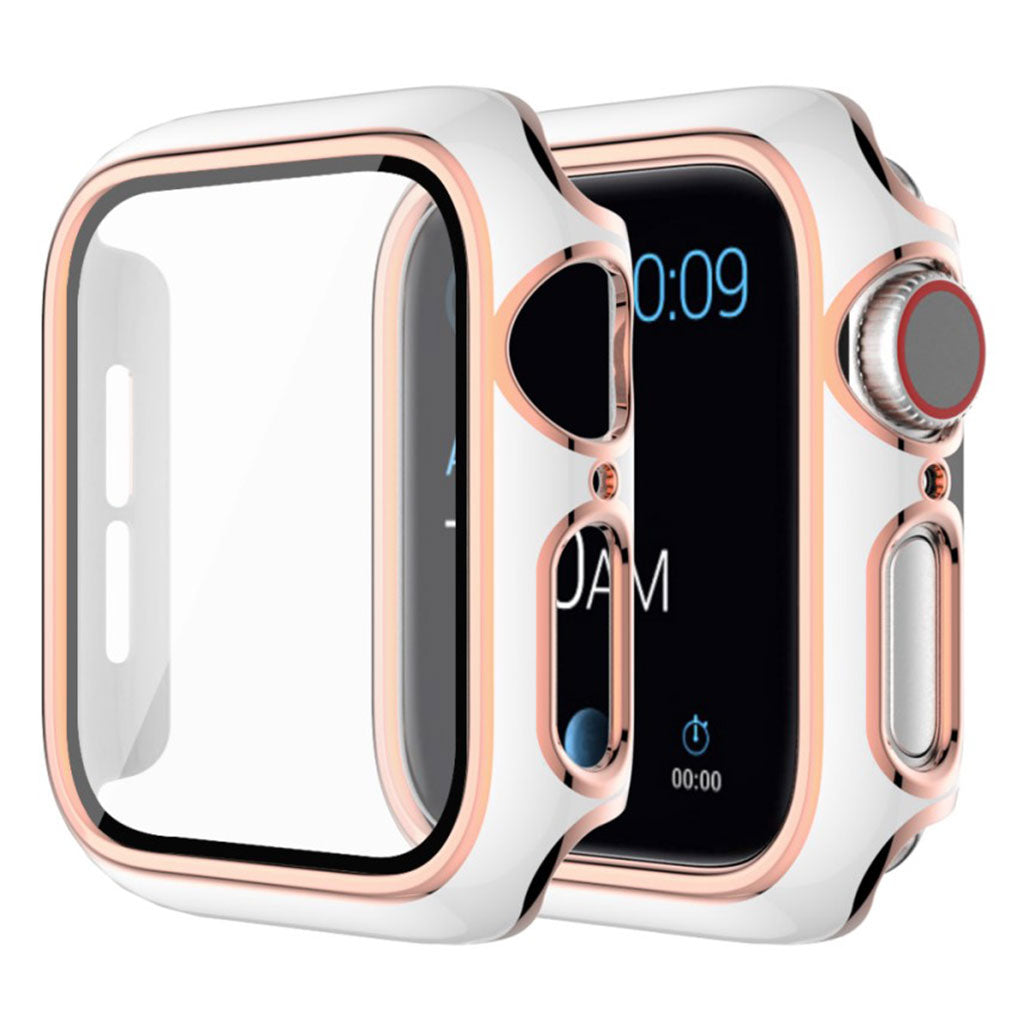 Super Godt Universal Cover med Skærmbeskytter i Silikone og Hærdet Glas passer til Apple Watch Series 6 40mm / Apple Watch Series 5 40mm