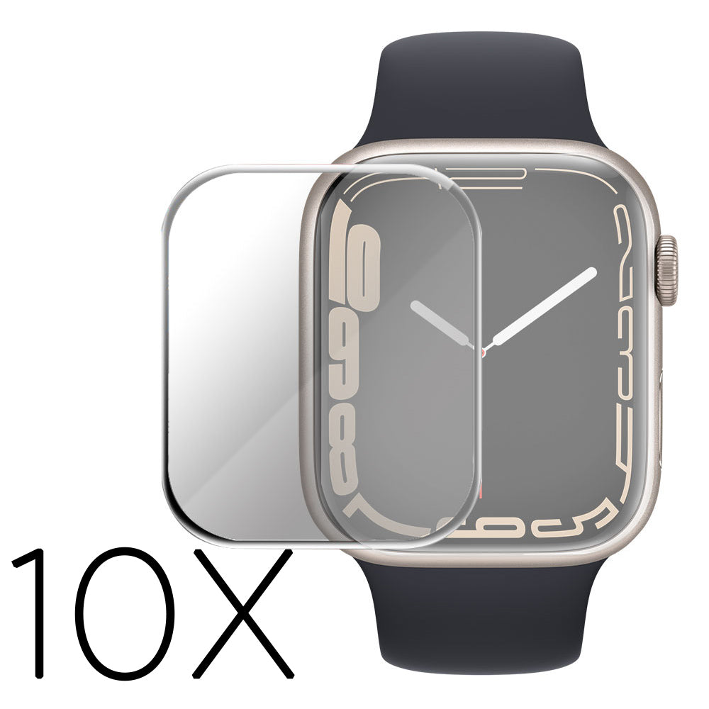 10stk Hærdet Glas Skærmbeskytter passer til Apple Watch Series 7 45mm
