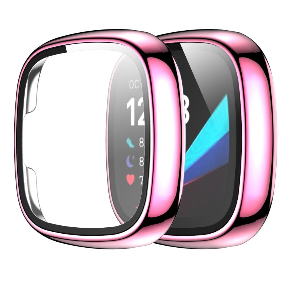 Rigtigt Flot Universal Cover med Skærmbeskytter i Plastik og Hærdet Glas passer til Fitbit Sense 1 / Fitbit Versa 3
